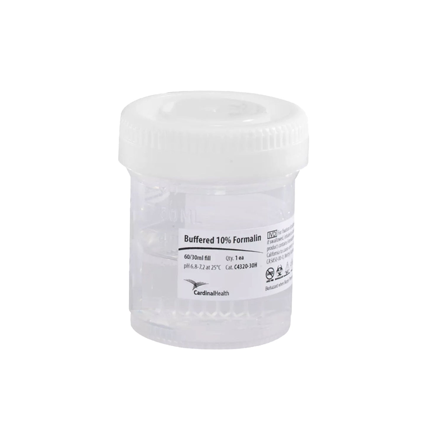 Cardinal Health™ Prefilled Specimen Container, 30 mL Fill in 60 mL