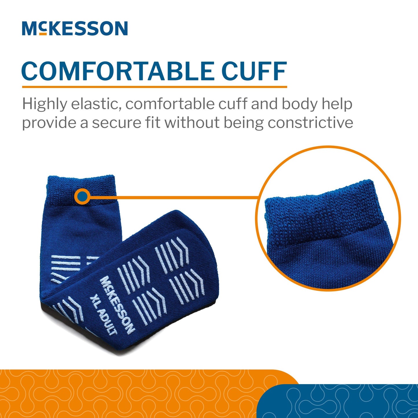 Slipper Socks McKesson Unisex Adult X-Large Double Tread Single Patient Use Royal Blue