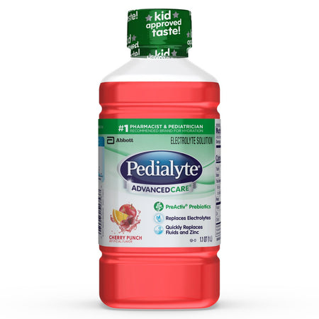 Abbott Nutrition 63057 Pedialyte AdvancedCare Cherry Punch Electrolyte Solution, 1 Liter Bottle