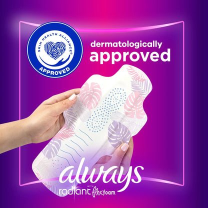 Always® Radiant Overnight Pads, Size 4