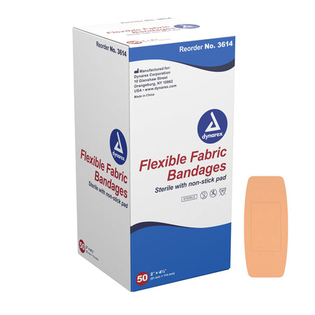Dynarex 3614 Tan Adhesive Strip, 2 x 4½ Inch