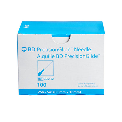 BD 305122 PrecisionGlide™ Hypodermic Needle, 25 Gauge, 5/8 Inch Length