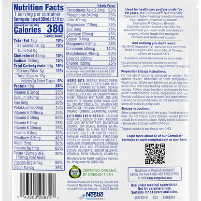 Oral Supplement Compleat® Organic Blends Chicken Garden Flavor Liquid 10.1 oz. Pouch