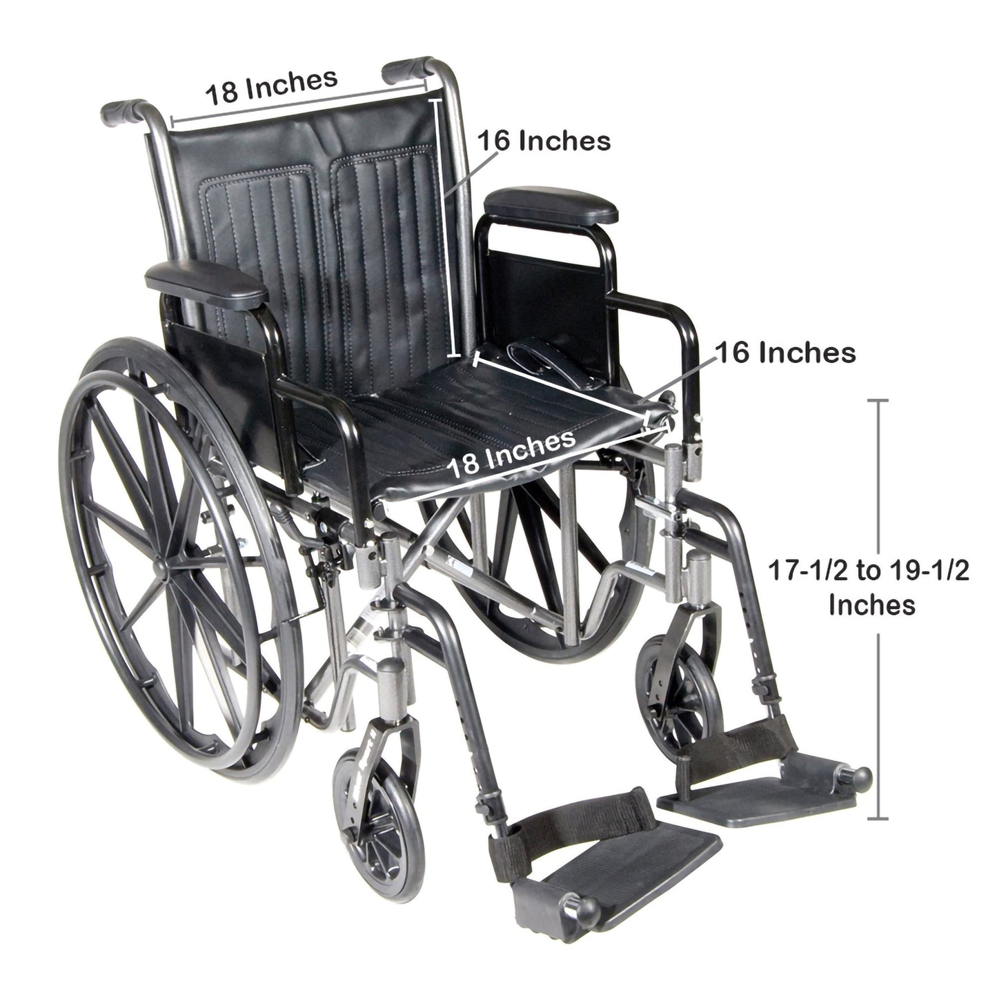 McKesson Wheelchair, 18 Inch Seat Width