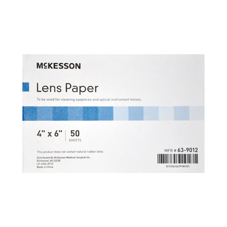 McKesson 63-9012 Lens Cleaner for Optical Instruments, 4 x 6 Inch Paper Sheets