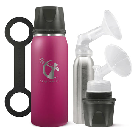 Ceres Chill Co CC-1-BC-L-PL Chill OG Stainless Steel Breast Milk Chiller Container, Fuchsia