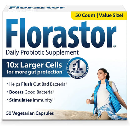 Florastor® Dual Action Probiotic Vegetarian Capsules