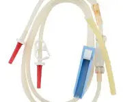 Baxter Gambro 101025 double-needle hemodialysis blood cartridge set with attached prime line for Phoenix dialysis system