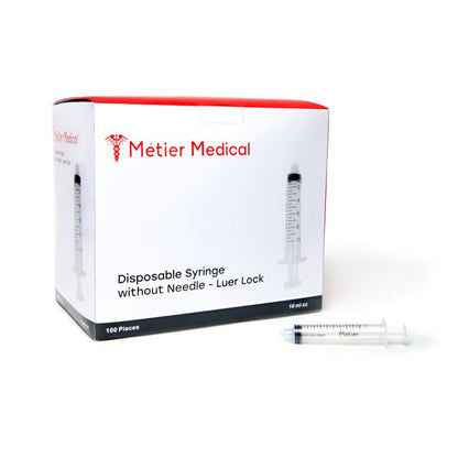 Metier General Purpose Syringe, 10 mL, Luer Lock, DSLL10, 100/Box by Metier product image - view 2