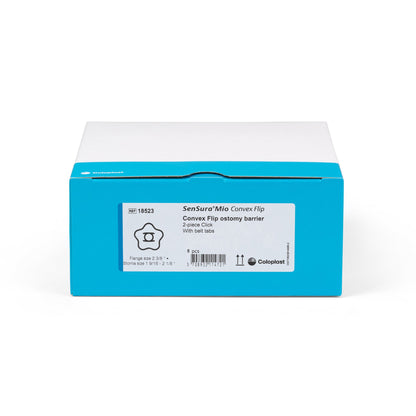 SenSura® Mio Click Convex Flip Ostomy Barrier, 40 mm Stoma Openings, Blue Match