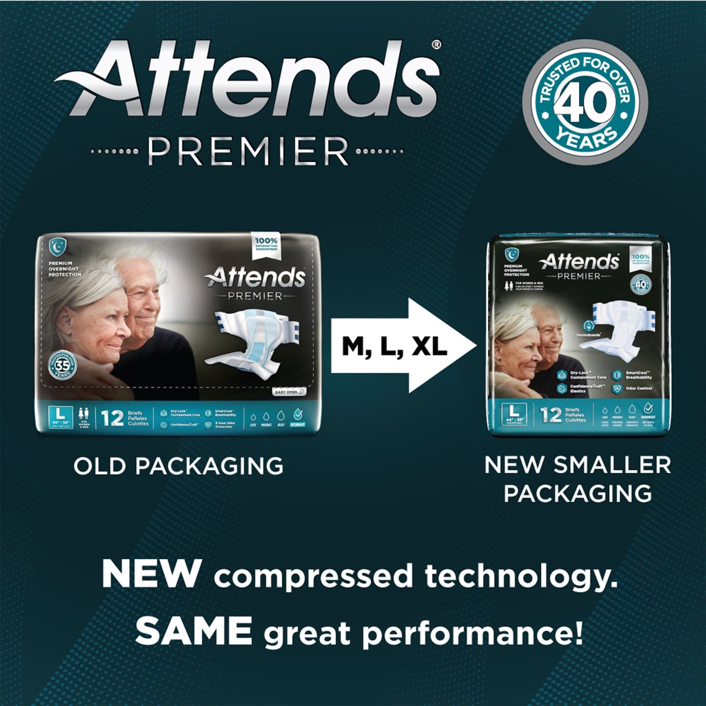 Attends® Premier Briefs, Medium