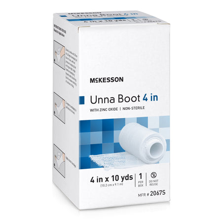 McKesson 2067S Zinc Oxide Unna Boot, 4 Inch x 10 Yard