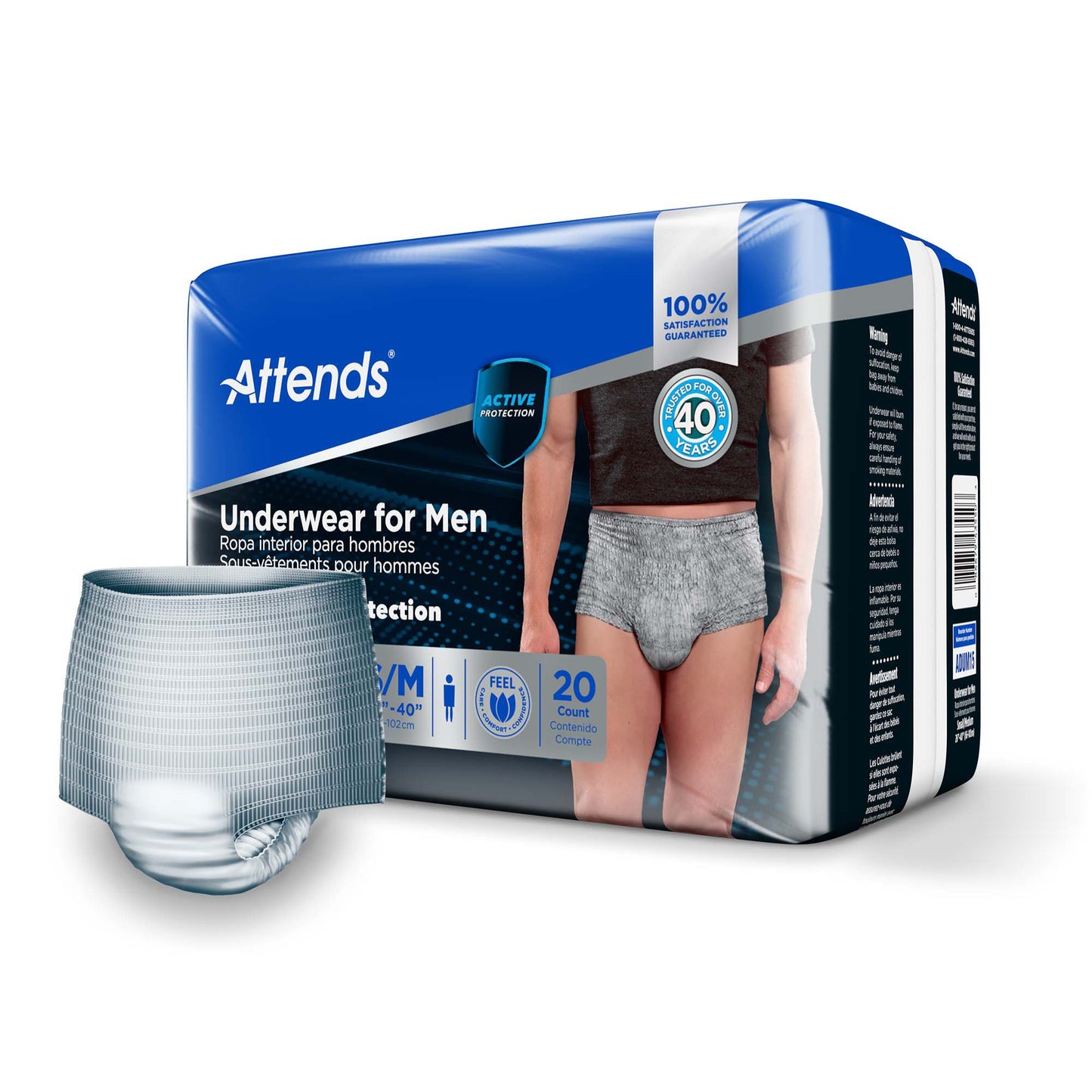 Attends® Discreet Men's Underwear, Level 5, Small / Medium