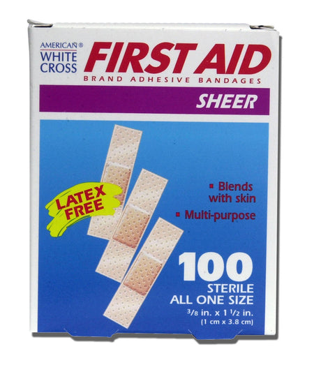 Dukal 1298033 American White Cross First Aid Adhesive Strip, 3/8 x 1½ Inch