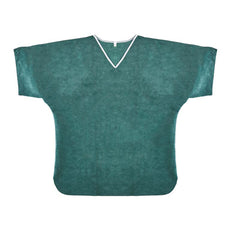 Patient Shirt SimplySoft® Small Green / White Without Pockets Short Sleeve Unisex
