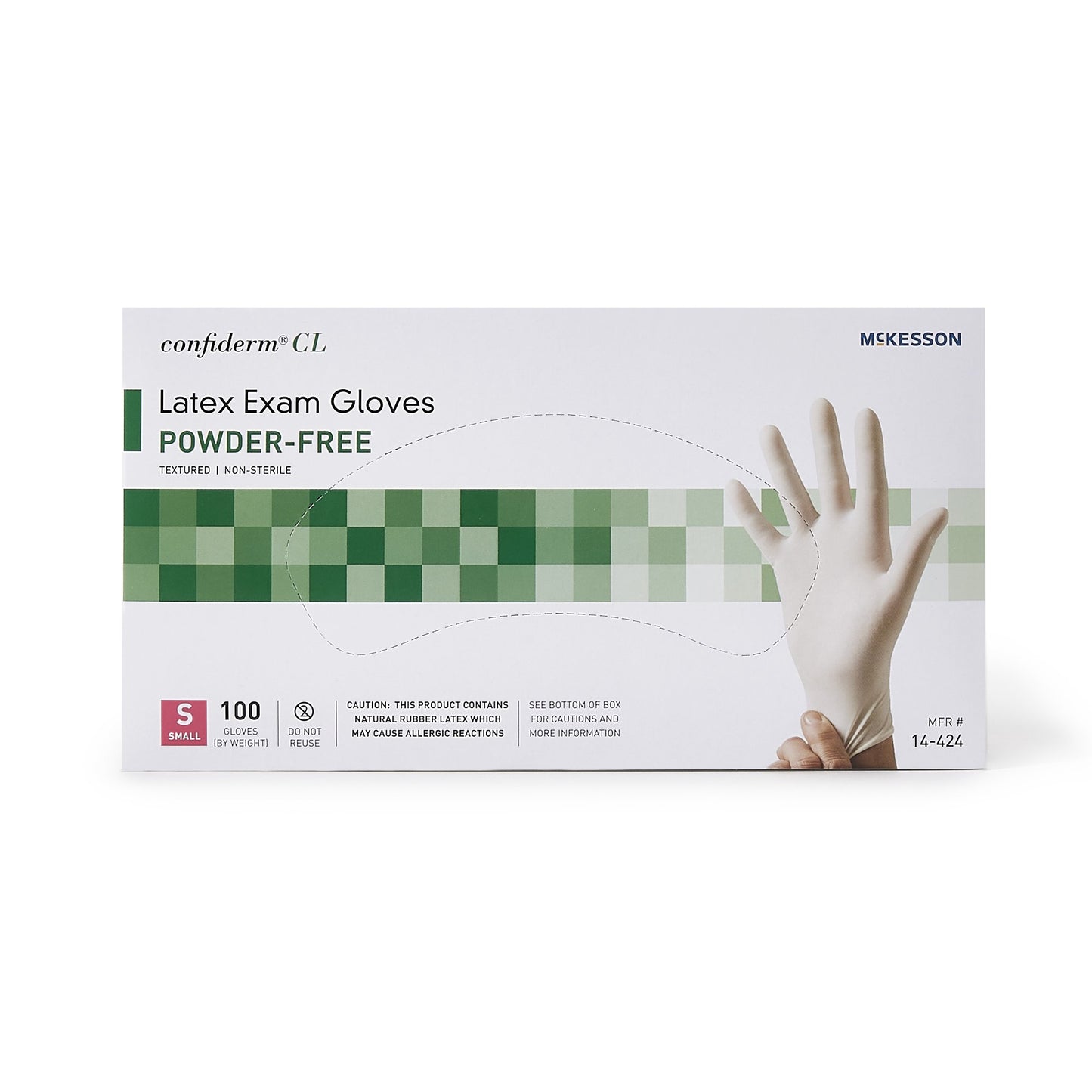 McKesson Confiderm® CL Latex Exam Glove, Small, Ivory