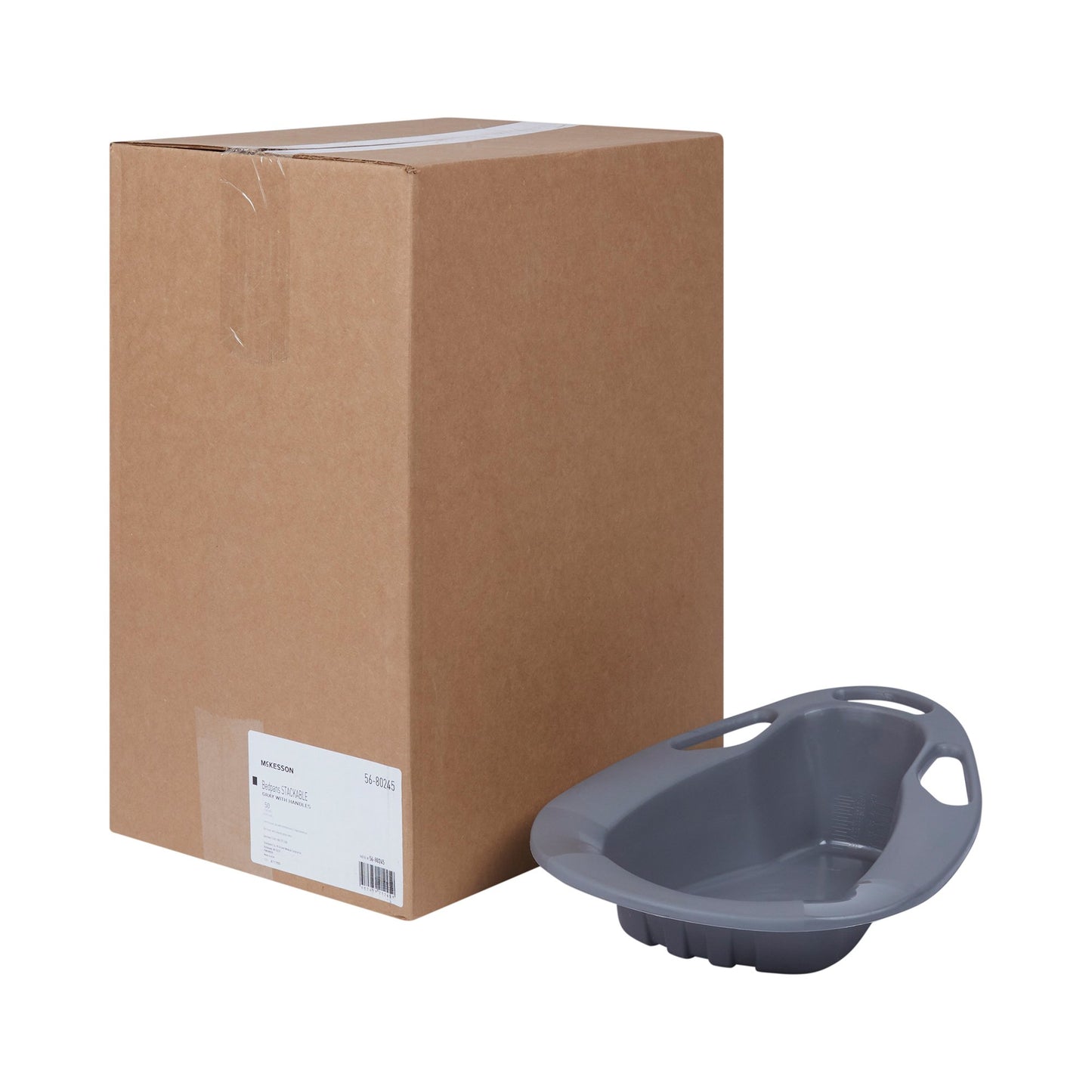 McKesson Stackable Bedpan, Non-Stick Plastic, Graphite Color