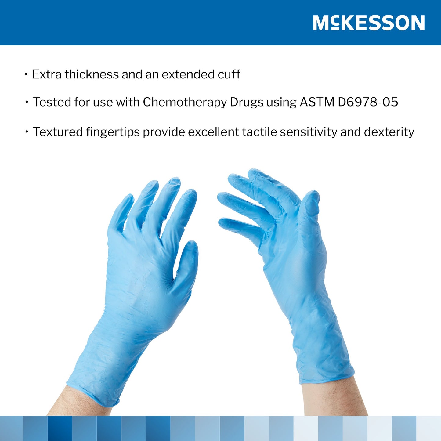 McKesson Confiderm® 6.5CX Nitrile Extended Cuff Length Exam Glove, X-Large, Blue