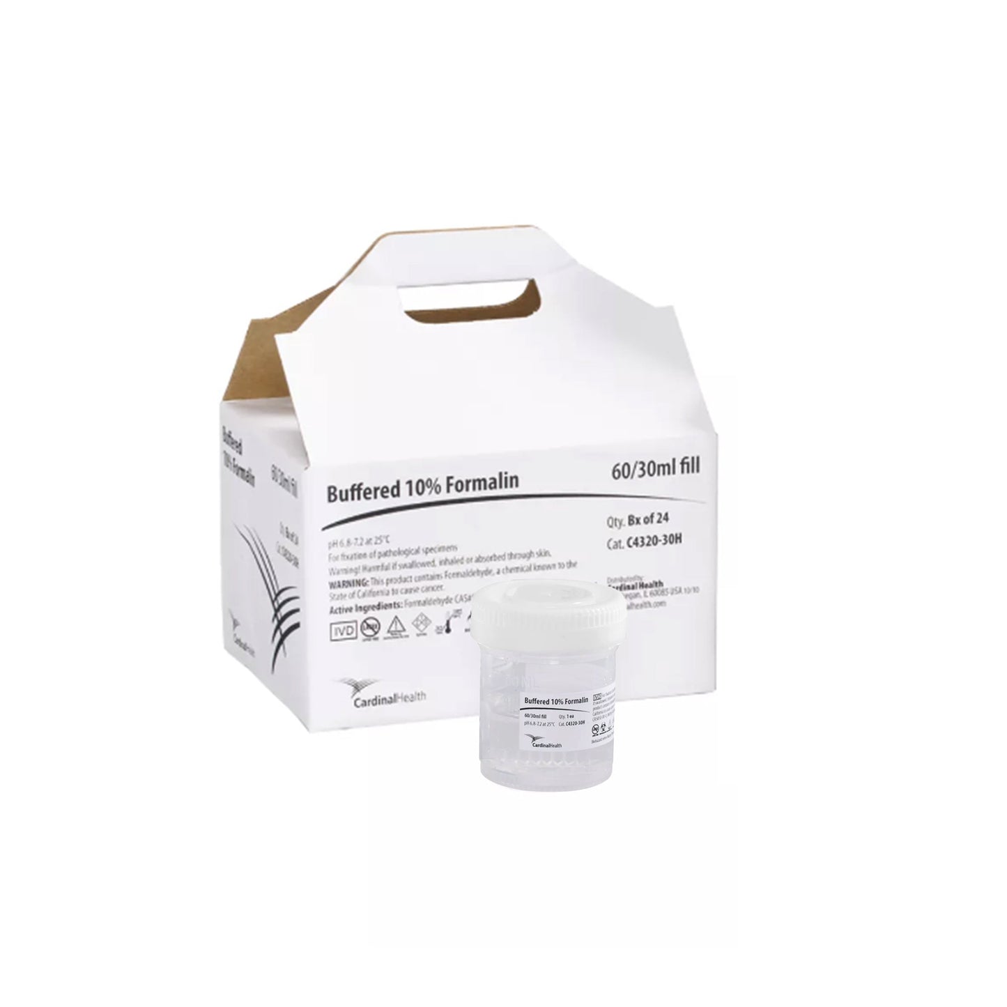 Cardinal Health™ Prefilled Specimen Container, 30 mL Fill in 60 mL