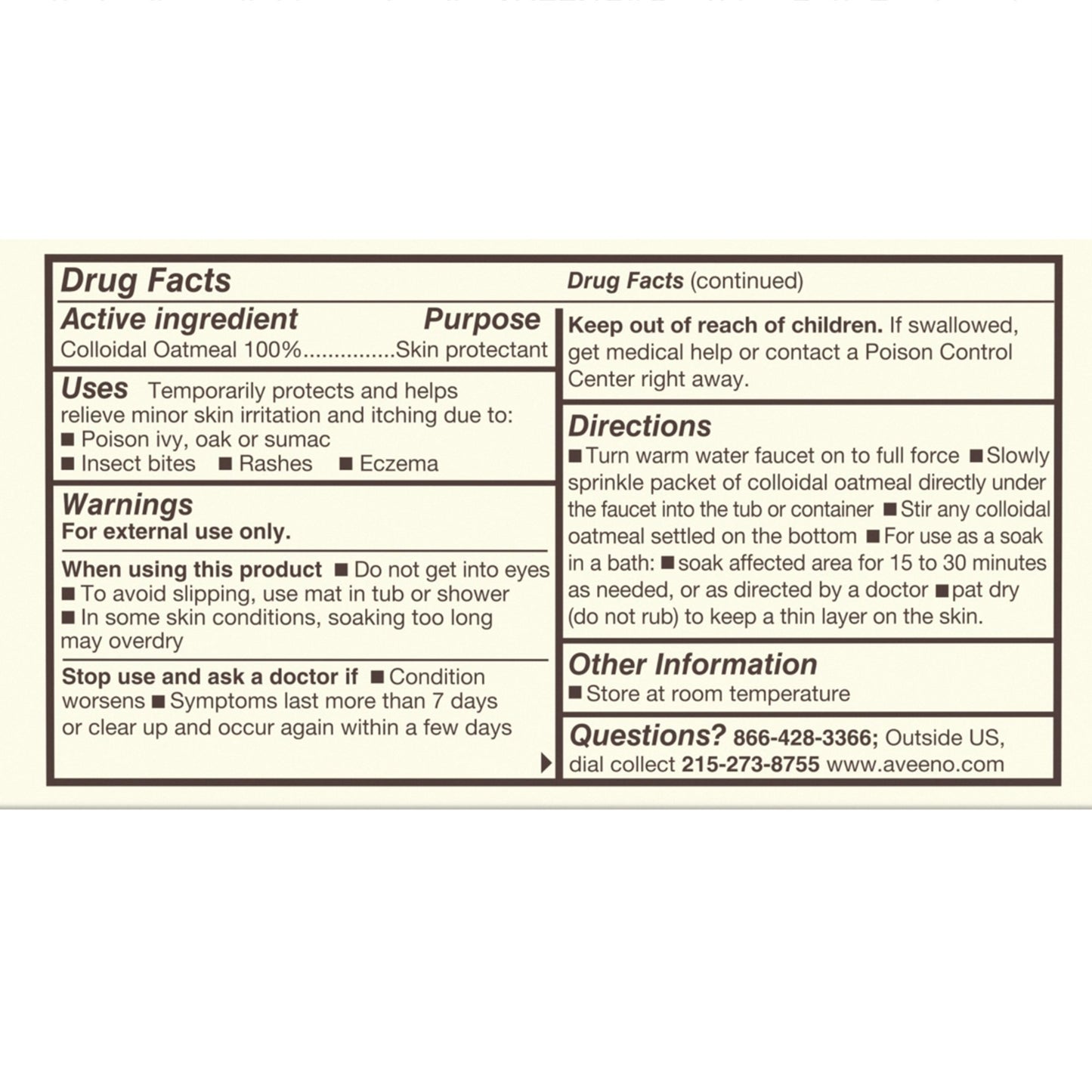 Aveeno® Soothing Bath Treatment Packets Fragrance Free