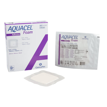 ConvaTec 422350 Aquacel Foam Dressing, 6 x 6 Inch, 5 to 12 Inch Length, Tan