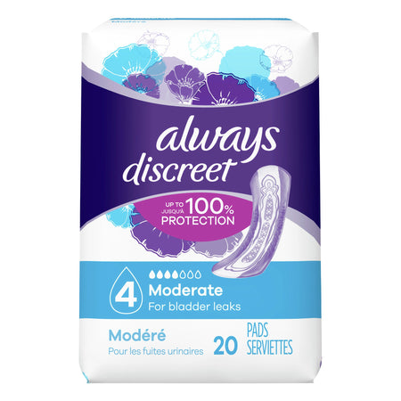 Procter & Gamble 37000904335 Always Discreet Bladder Control Pad, Moderate