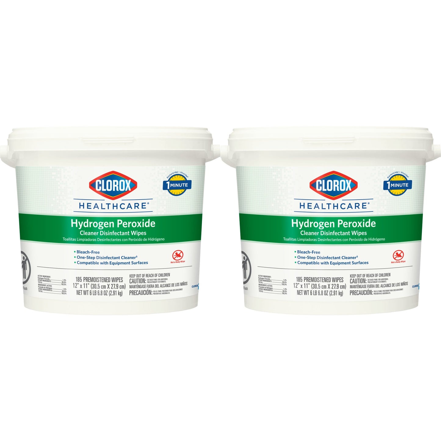 Clorox Healthcare® Hydrogen Peroxide Cleaner Disinfectant Wipes, Bucket, 185 ct.