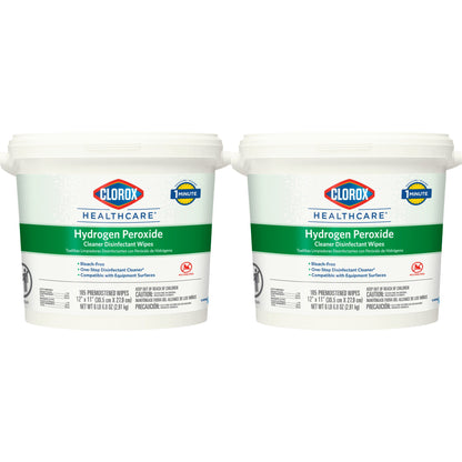 Clorox Healthcare® Hydrogen Peroxide Cleaner Disinfectant Wipes, Bucket, 185 ct.