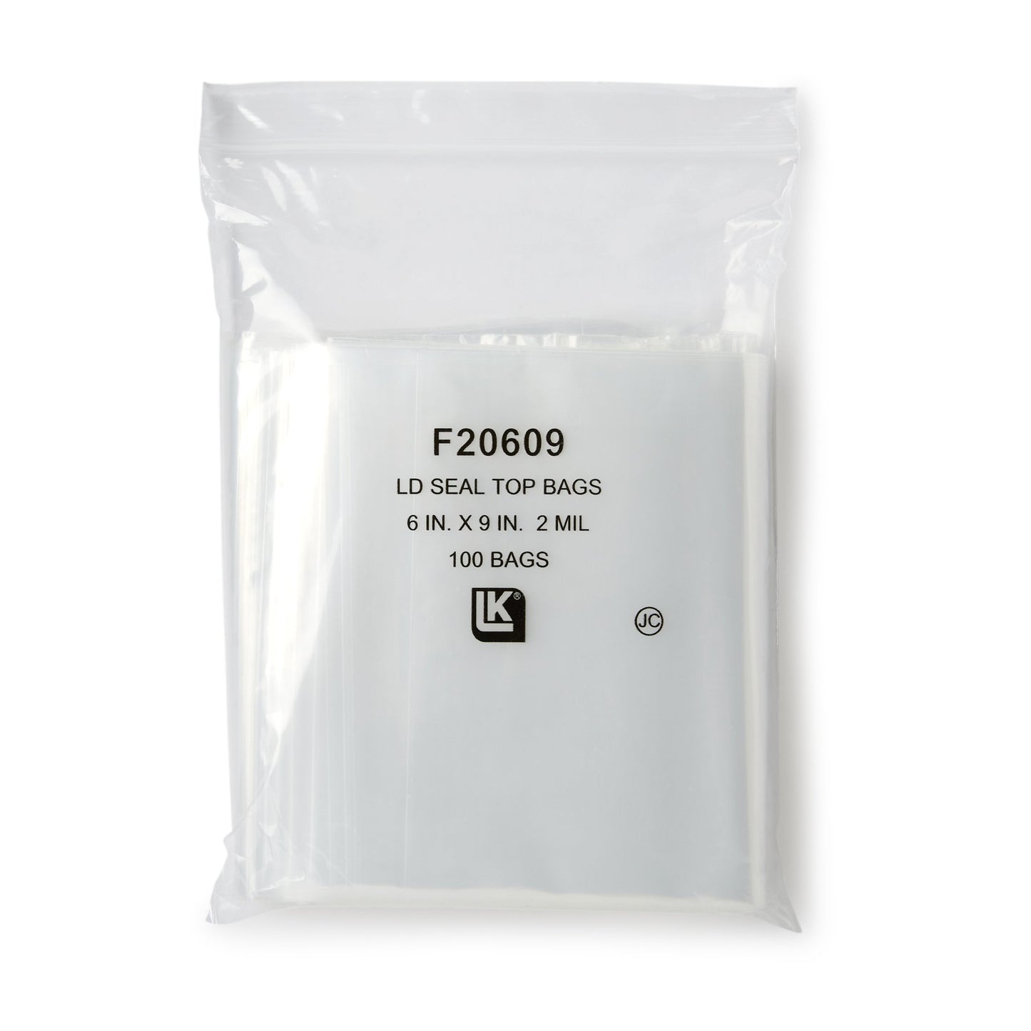 LK® Clear Line Zipper Reclosable Bag, 6 x 9 Inch