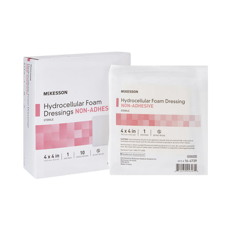 McKesson 16-4739 Nonadhesive without Border Foam Dressing, 4 x 4 Inch