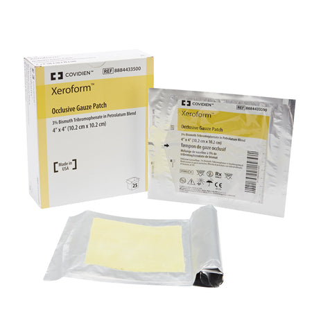Cardinal 8884433500 Xeroform Occlusive Petrolatum Impregnated Dressing, 4 x 4 inch