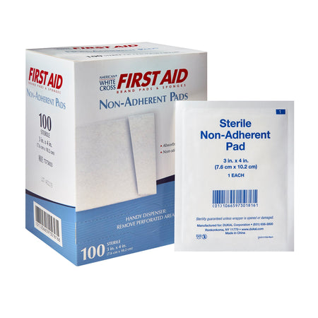Dukal 7575033 American White Cross Nonadherent Dressing, 3 x 4 Inch