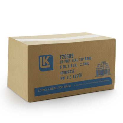 LK® Clear Line Zipper Reclosable Bag, 6 x 9 Inch