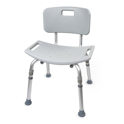 McKesson Removable Back Aluminum Bath Bench, 15½ – 19½ Inch, Gray