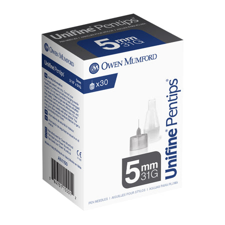 Owen Mumford AN 1150 Unifine Pentips Standard Insulin Pen Needle, 32 Gauge, 4 mm Length