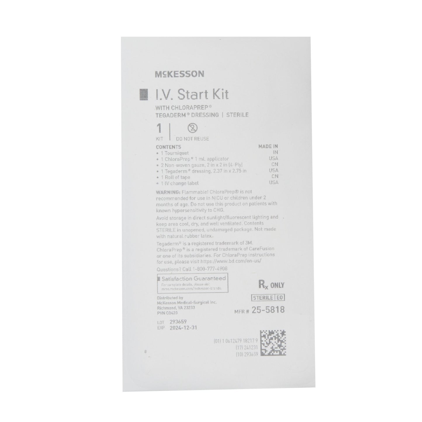 McKesson I.V. Start Kit