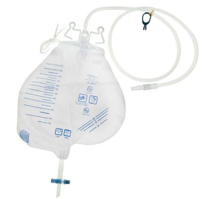 Amsino AS302 Urinary Drain Bag AMSure Anti-Reflux Valve Sterile 2,000 mL