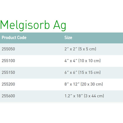 Melgisorb® Ag Calcium Alginate Dressing with Silver, 6 x 6 Inch