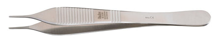 Dressing Forceps Miltex® Adson 4-3/4 Inch Length OR / Surgical Grade German Stainless Steel NonSterile NonLocking Thumb Handle Straight Delicate, Serrated Tips