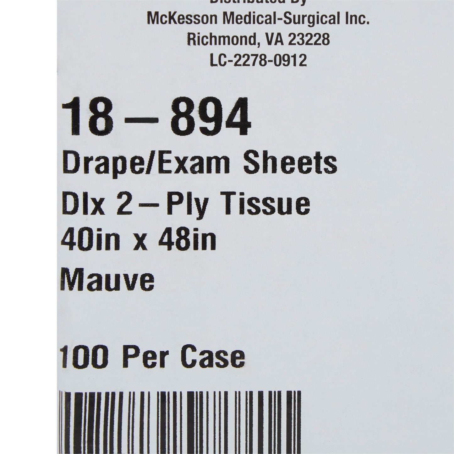 McKesson Nonsterile Physical Exam Drape, 40 x 48 Inch