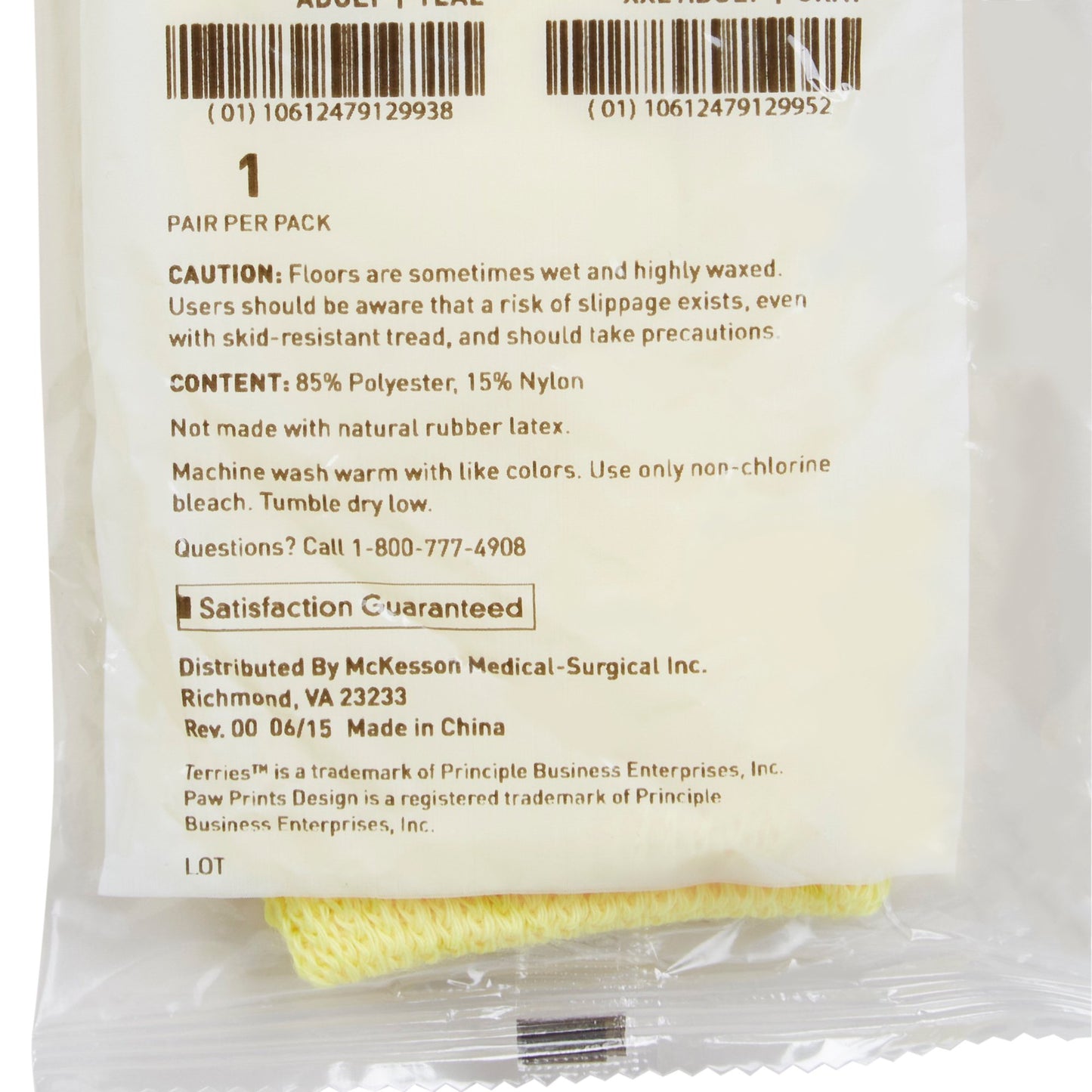 McKesson Terries™ Single Tread Slipper Socks, Toddler