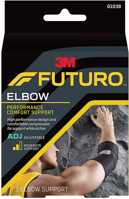 3M 01038ENR Futuro Elbow Support, Left or Right Black, One Size