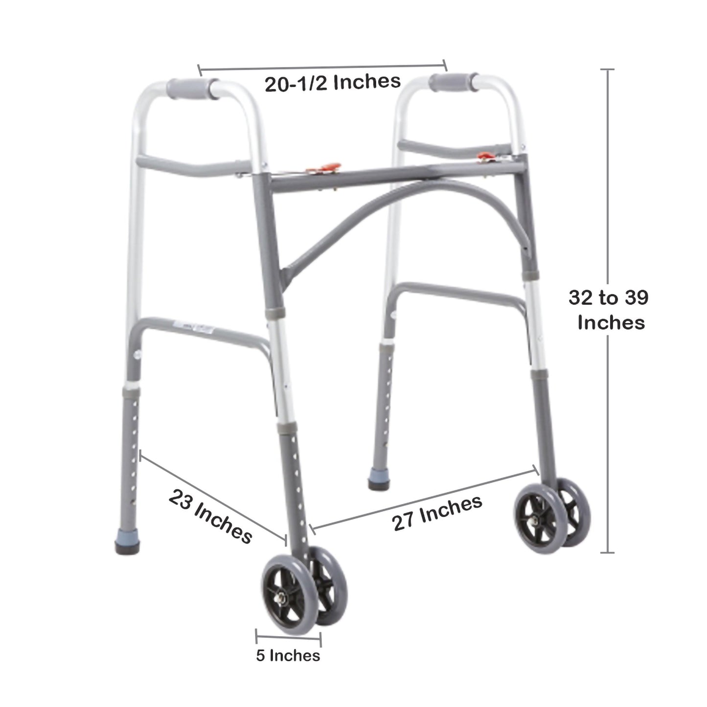 McKesson Steel Bariatric Folding Walker, 32 – 39 Inch Height