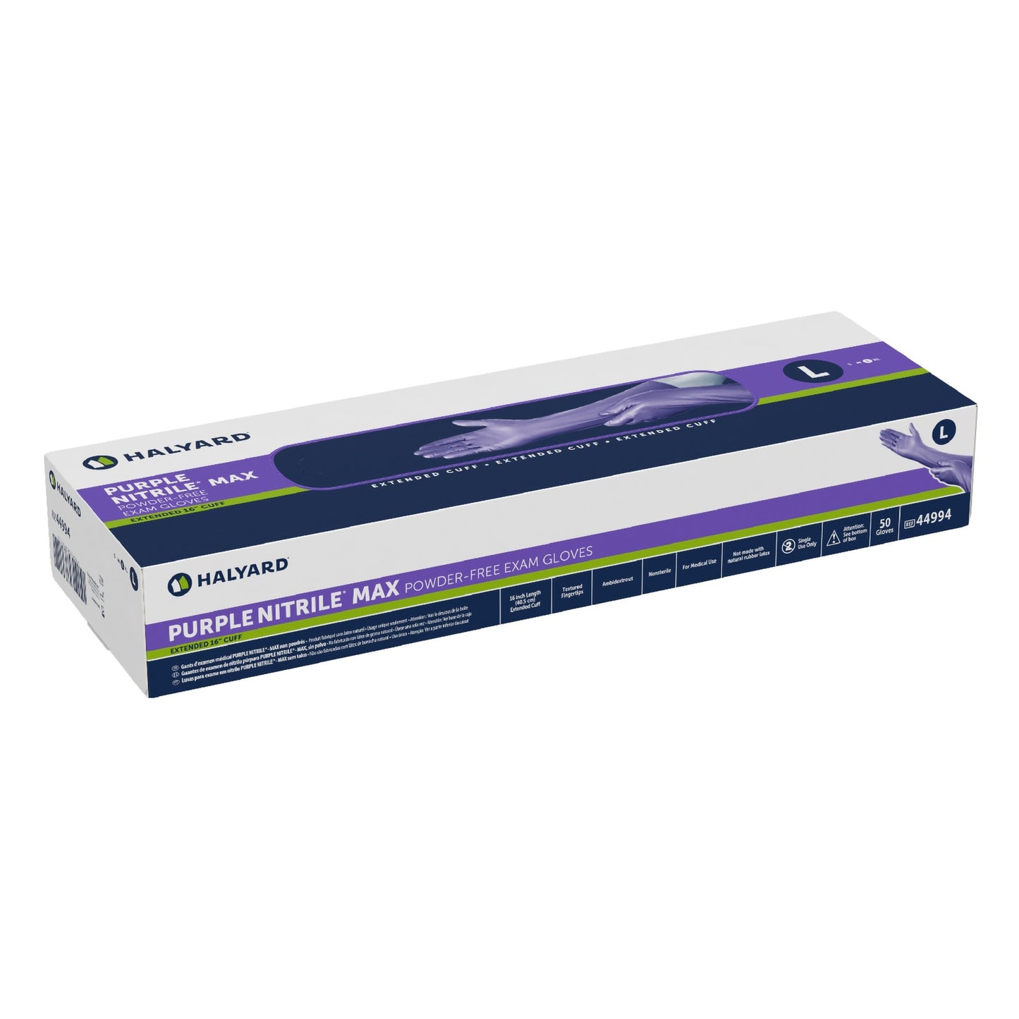 Purple Nitrile Max™ Extended Cuff Length Exam Glove, Large