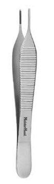 Dressing Forceps MeisterHand® Adson 4-3/4 Inch Length OR / Surgical Grade German Stainless Steel NonSterile NonLocking Thumb Handle Straight Delicate, Serrated Tips