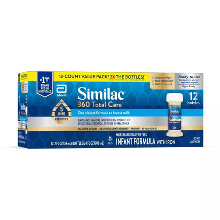 Abbott Nutrition 68136 Infant Formula Similac 360 Total Care Unflavored 2 oz. Bottle Liquid Iron