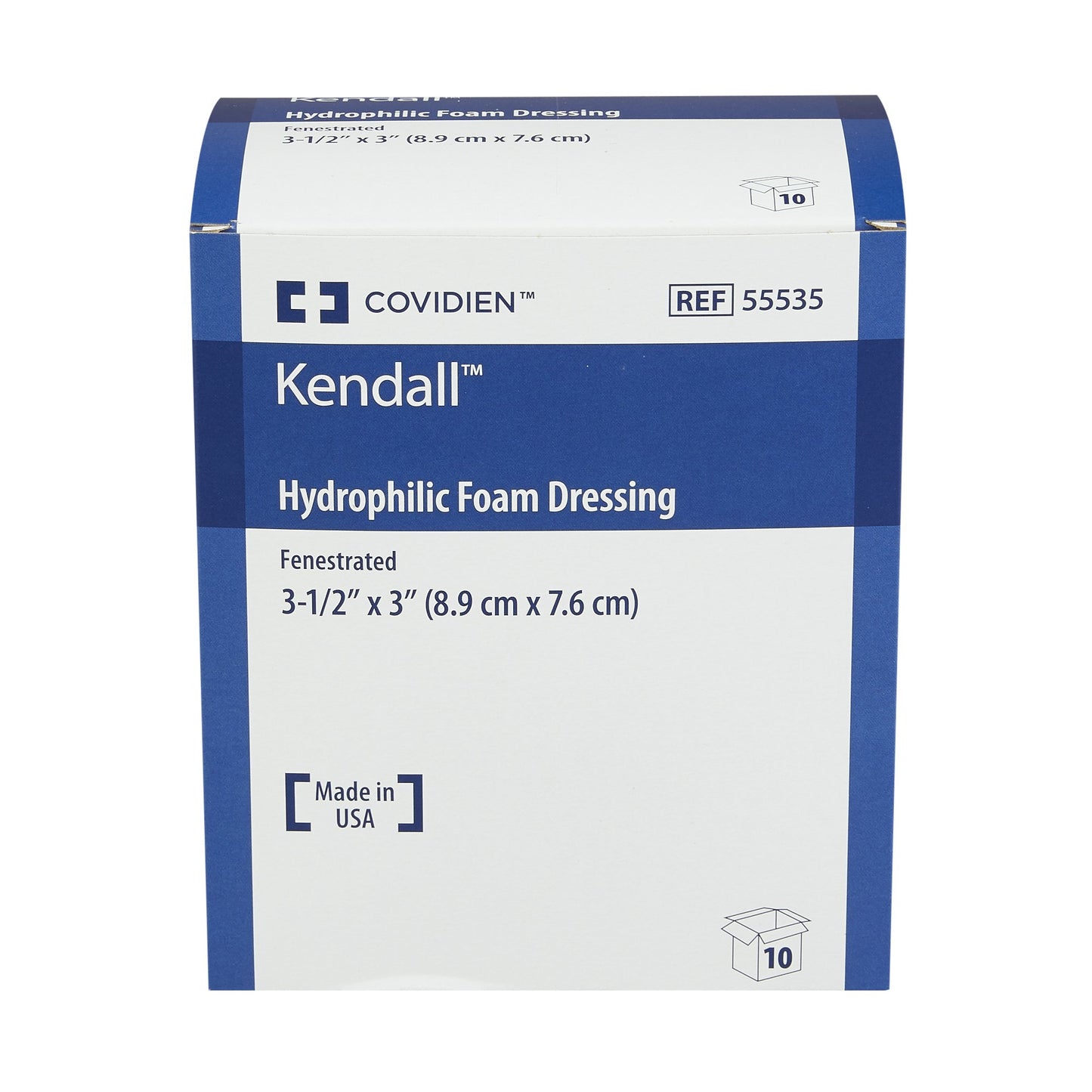 Kendall™ Nonadhesive without Border Foam Dressing, 3½ x 3 Inch Fenestrated