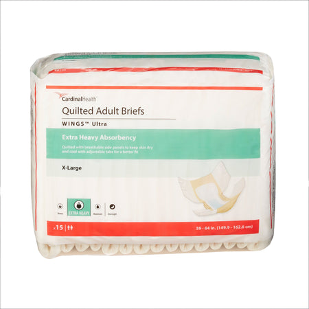 Cardinal 77075 Wings Ultra Quilted Extra Heavy Absorbency Incontinence Brief