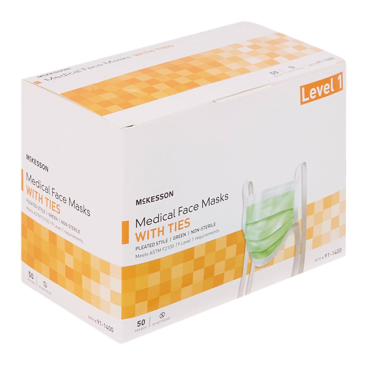 McKesson Classic Style Anti-Fog Surgical Mask, Green
