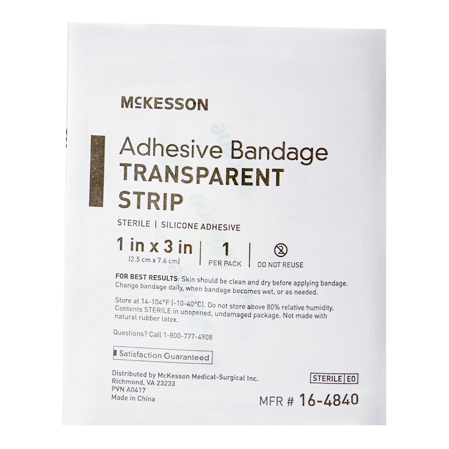McKesson Sheer Adhesive Strip, 1 x 3 Inch